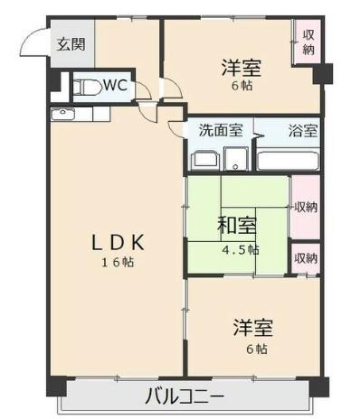 オオタかなれ川ハイツ(3LDK/3階)の間取り写真