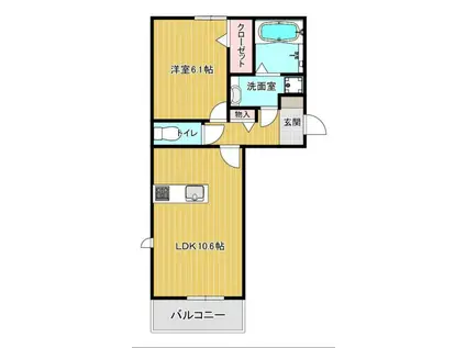 アルフィーネII(1LDK/1階)の間取り写真