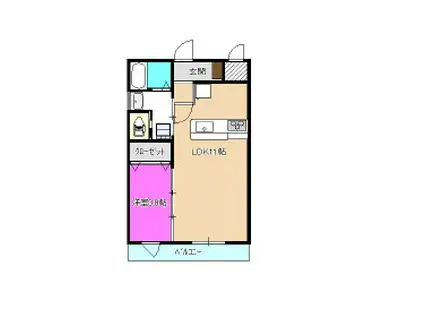 ロジェ・ボアソナード(1LDK/2階)の間取り写真