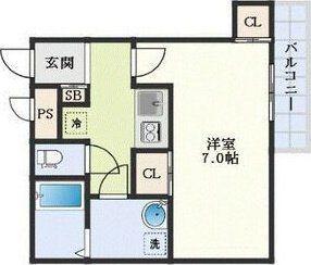 AILE柴島(1K/4階)の間取り写真