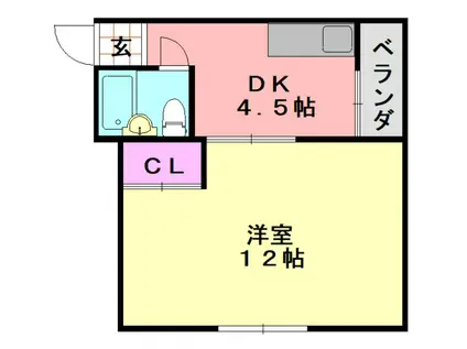 サンコーハイツ(1DK/1階)の間取り写真