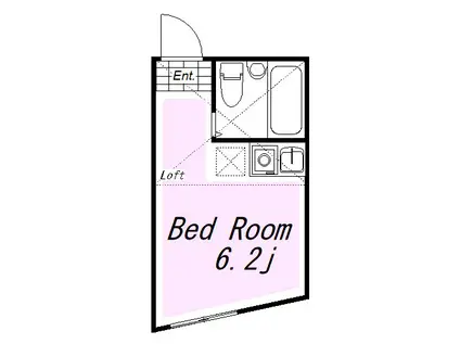 センチュリオン石川町(ワンルーム/2階)の間取り写真