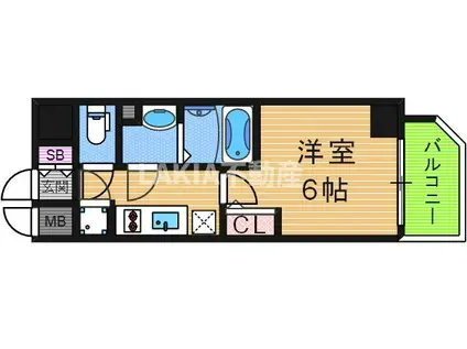 エスリード天王寺ブランシェ(1K/12階)の間取り写真