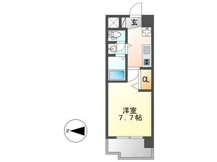 アルフィーレ新栄(1K/7階)の間取り写真