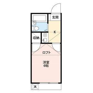 カーサ宮前(1K/2階)の間取り写真