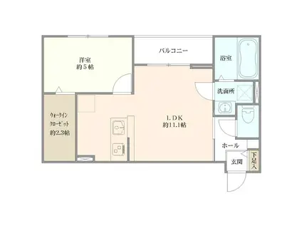 BUENA女池レジデンス(1LDK/2階)の間取り写真