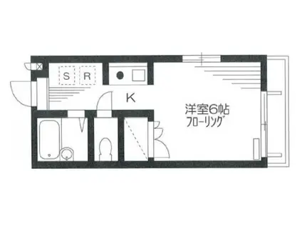ベルメゾンS(ワンルーム/1階)の間取り写真