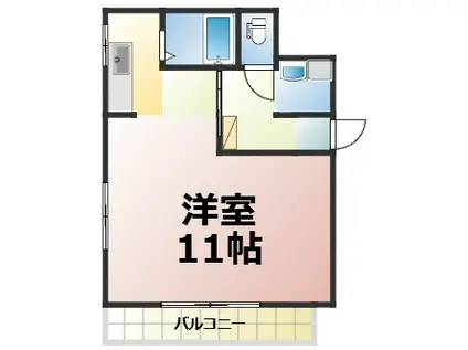 マンション双葉(ワンルーム/3階)の間取り写真