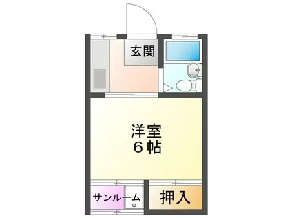 ハイツ武(1K/2階)の間取り写真