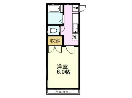 シャトルたかの台(1K/2階)の間取り写真