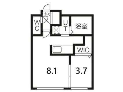 FLEURIR発寒南(1LDK/4階)の間取り写真