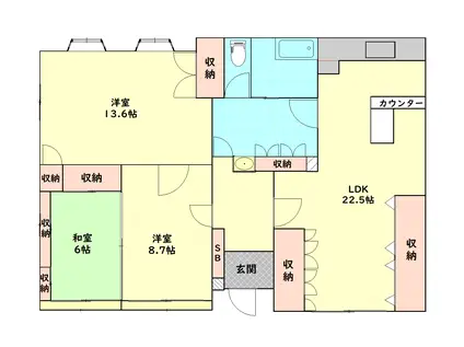 メゾンマンサード(3LDK/1階)の間取り写真