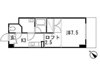 BRIGHTON弐番館(1K/7階)の間取り写真