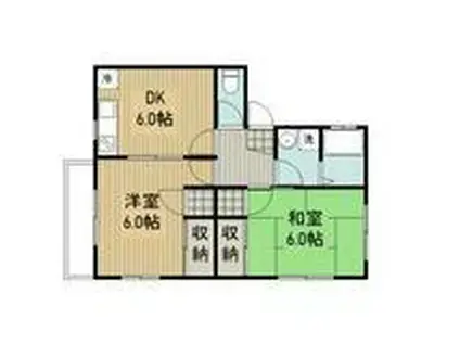 グリーンヒルパルI(2DK/2階)の間取り写真