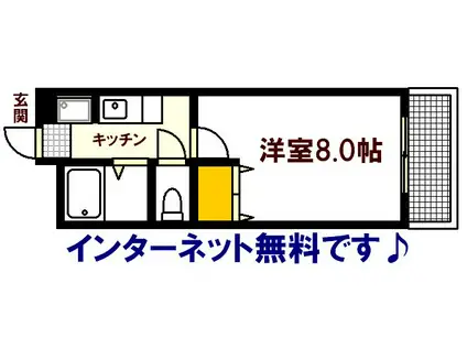 メゾンソレイユ(1K/7階)の間取り写真