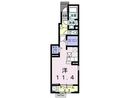 レジデンス・豊栄 B(ワンルーム/1階)の間取り写真