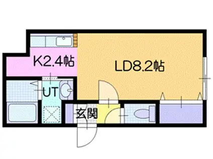 ナチュリラIII(1K/1階)の間取り写真