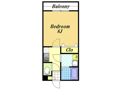 東野1丁目アパート(1K/1階)の間取り写真