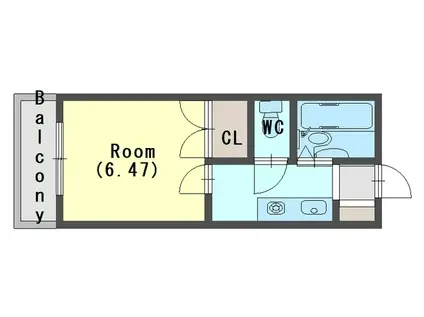 サクラヒルズ(1K/1階)の間取り写真