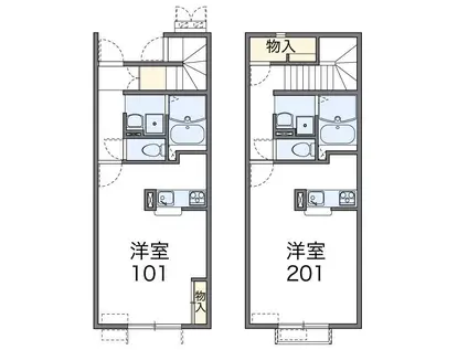 レオネクストエクレール(1K/1階)の間取り写真