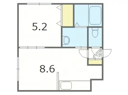 マンション福寿草(1LDK/4階)の間取り写真