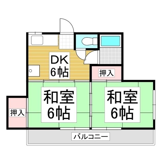 清水ビル(2DK/3階)の間取り写真