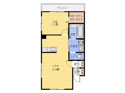 リブスタイル V A棟(1LDK/2階)の間取り写真