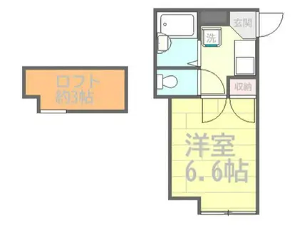 ビラコートK(1K/2階)の間取り写真