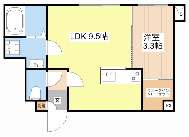 イオ・リアン坂本II(1LDK/1階)の間取り写真