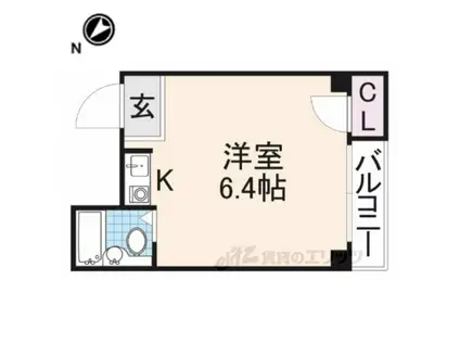 ハマンション枚方元町(ワンルーム/3階)の間取り写真