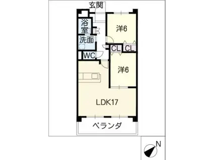 パークサイド(2LDK/2階)の間取り写真