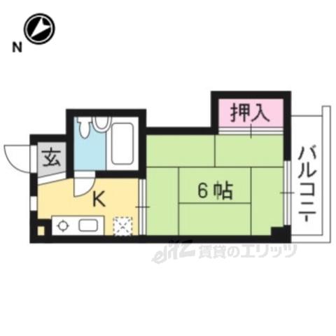 プレアール京都北山(1K/3階)の間取り写真