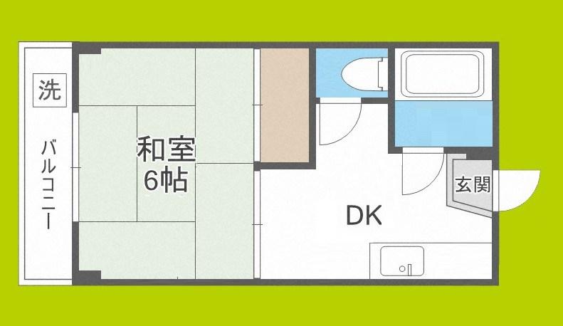 寿マンション(1DK/3階)の間取り写真
