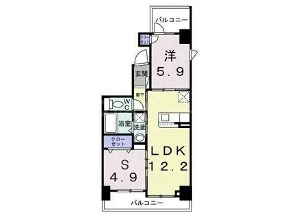 レパラール関口(1SLDK/4階)の間取り写真