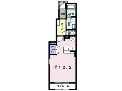 メゾン・エスポワール 新横町(ワンルーム/1階)の間取り写真