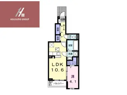 ふろーらふじ(1LDK/1階)の間取り写真