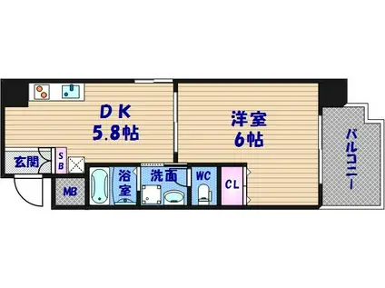 GALLERY谷町(1DK/4階)の間取り写真