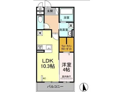 セジュールオッツ小島(1LDK/3階)の間取り写真