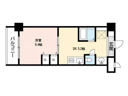 第6関根マンション(1DK/9階)の間取り写真