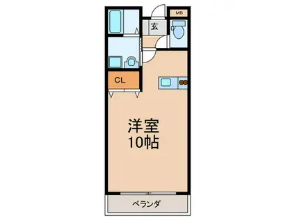 ラ フローラ(1K/3階)の間取り写真