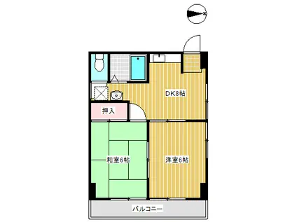 シルクハイツ(2DK/3階)の間取り写真