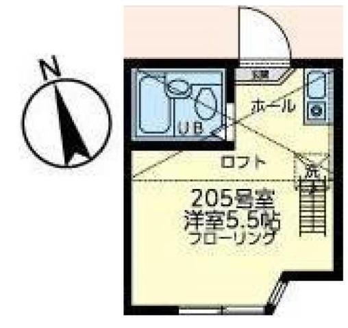 ユナイト南太田ケリースレーター(ワンルーム/2階)の間取り写真