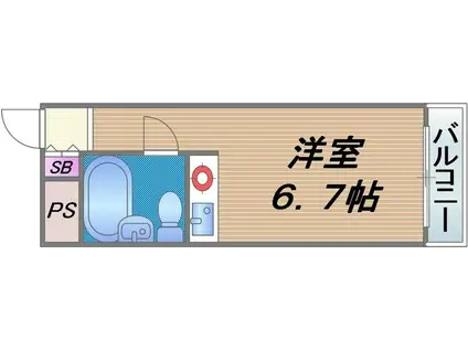 朝日プラザ緑橋II(ワンルーム/3階)の間取り写真