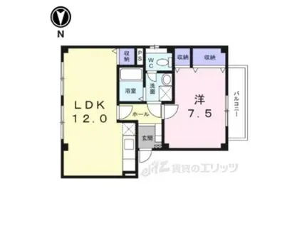 レモナ押熊(1LDK/1階)の間取り写真