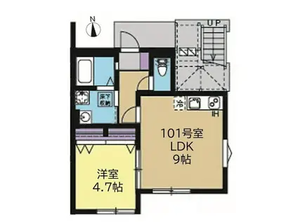 ファーストブライツテラス(1LDK/1階)の間取り写真