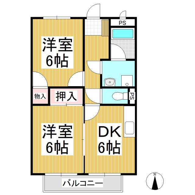 サープラスT(2DK/1階)の間取り写真