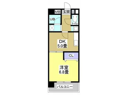 ラ・フォーレ東三方(1DK/4階)の間取り写真