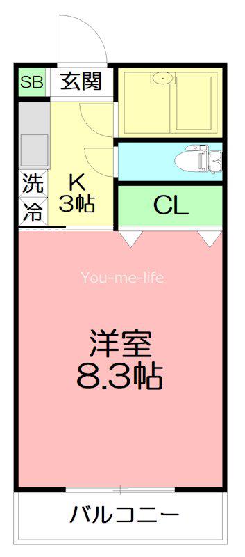 ホロン湘南弐番館(ワンルーム/1階)の間取り写真