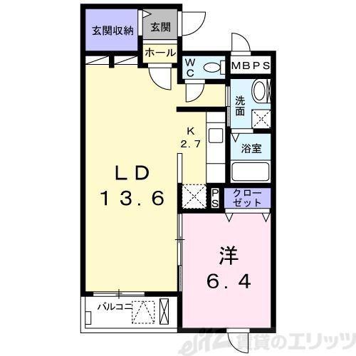LILL 登町(1LDK/2階)の間取り写真