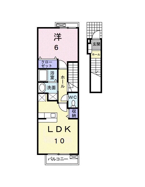 グランドソレイユ(1LDK/2階)の間取り写真